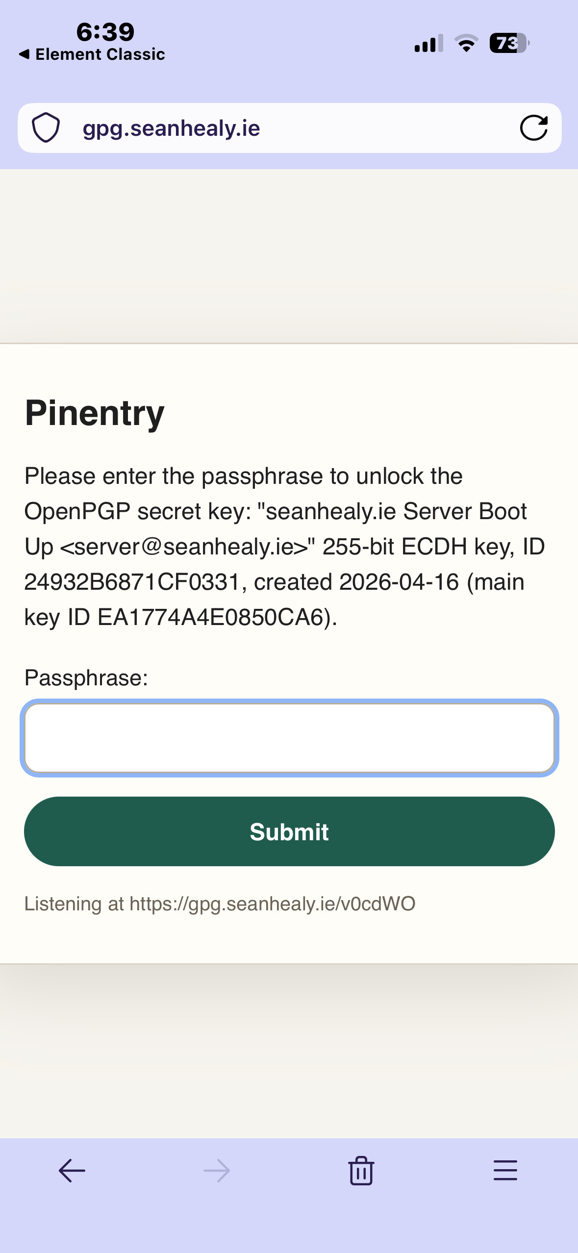 Enter password